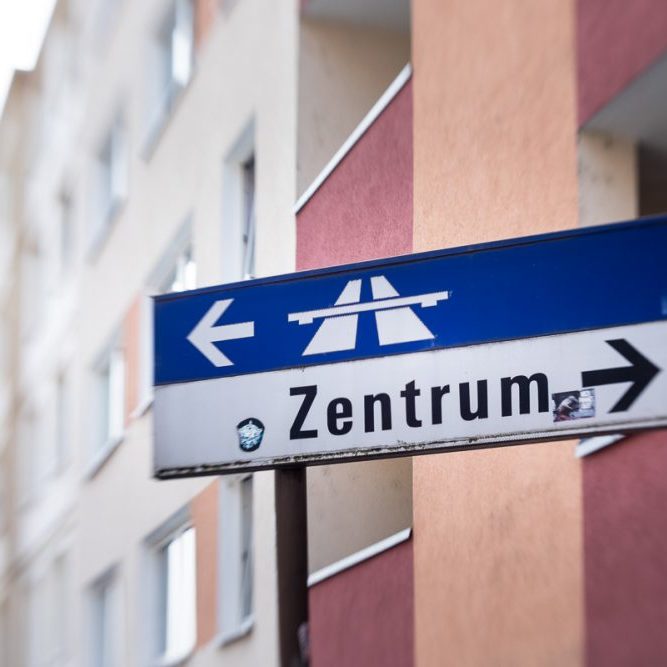 Zentrum-Autobahn Schild Zentrum-Autobahn Schild
