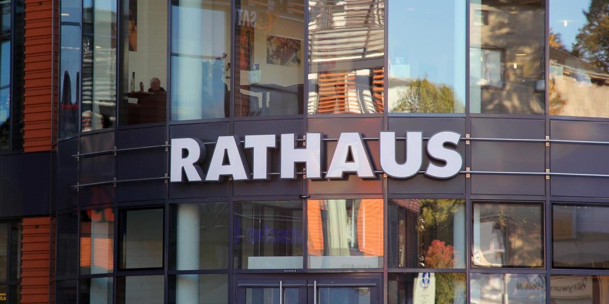 Eingang zum Rathaus Leverkusen Eingang zum Rathaus Leverkusen