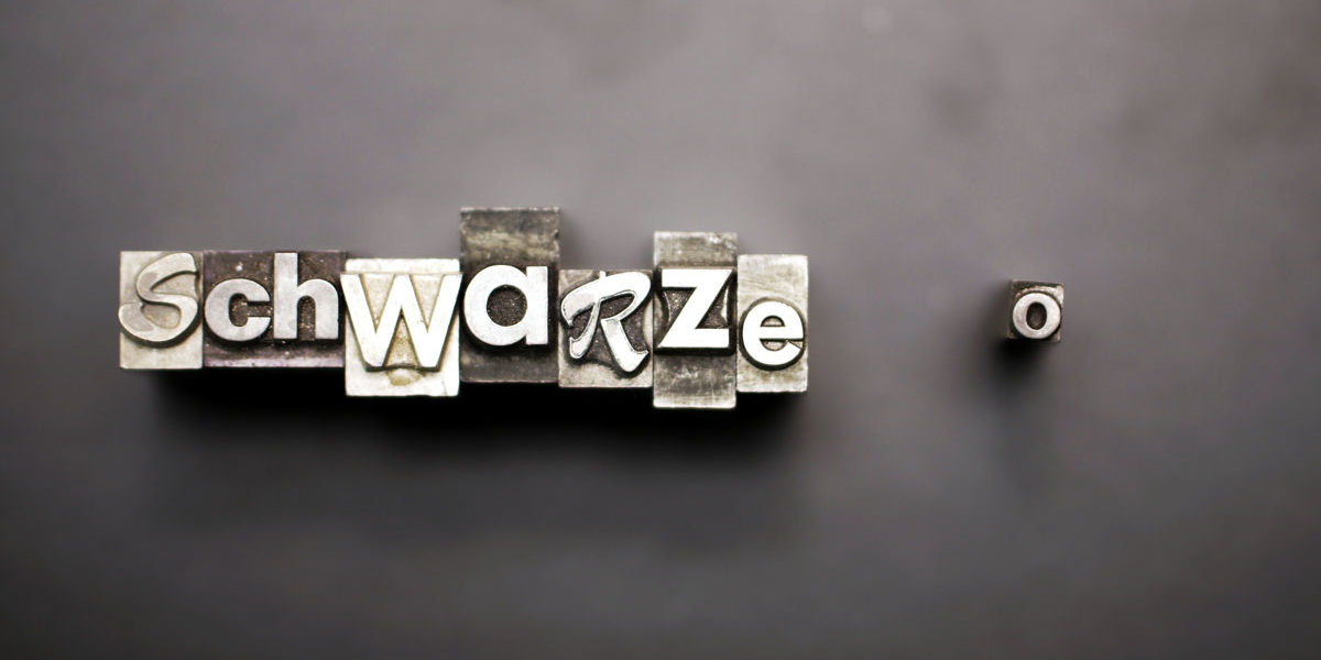 Schwarze 0 als Bleibuchstaben Schwarze 0 als Bleibuchstaben