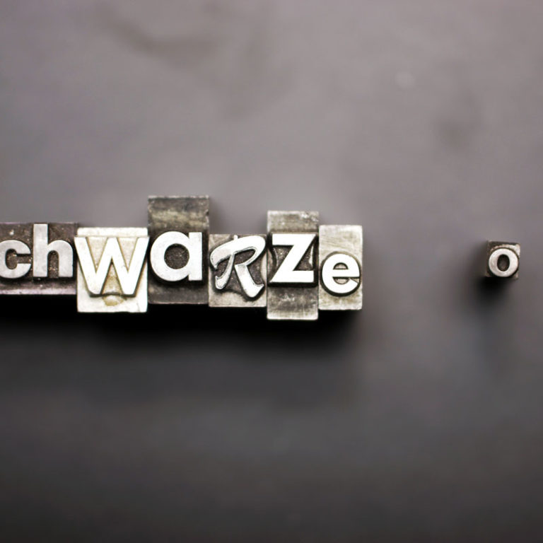 Schwarze 0 als Bleibuchstaben Schwarze 0 als Bleibuchstaben