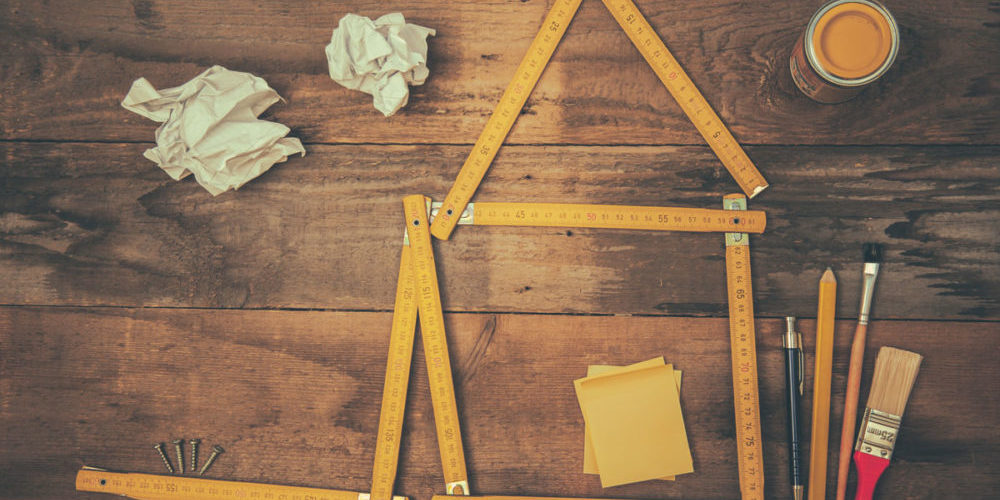 Haus gebaut aus einem Zollstock