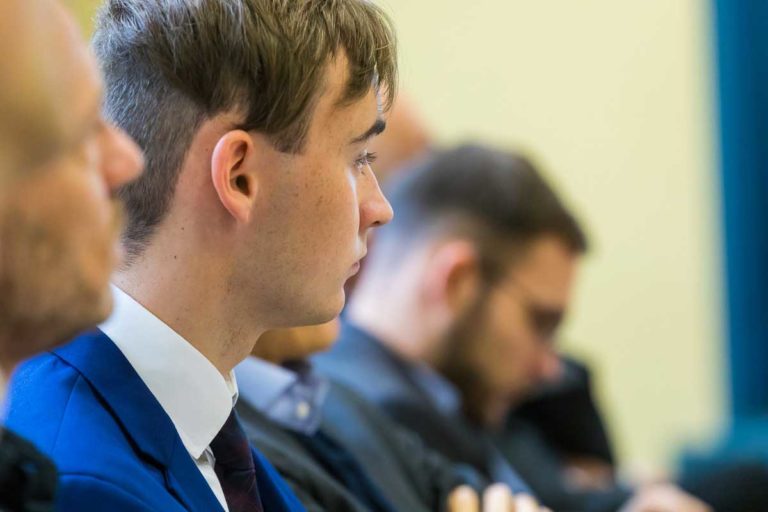 Besucher des Parteitages