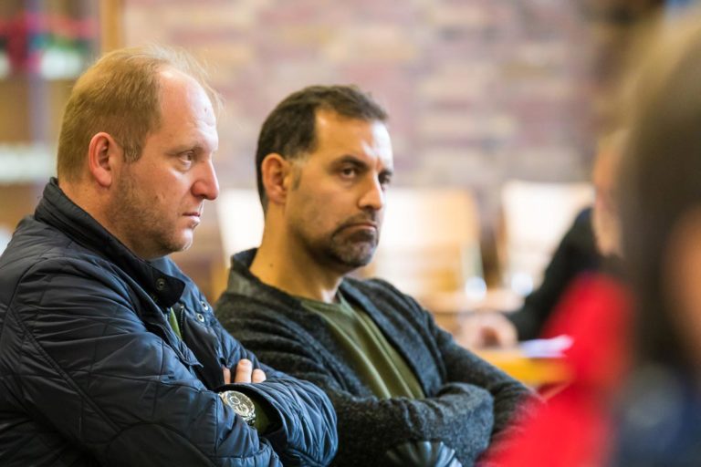 Besucher des Parteitages