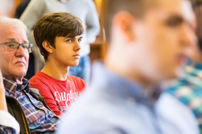 Besucher des Parteitages