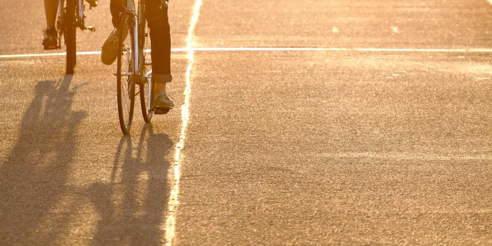 Fahrradfahrer auf Radweg