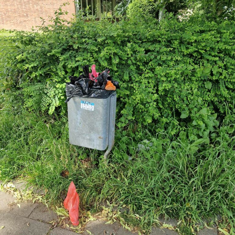 Überfüllter Mülleimer