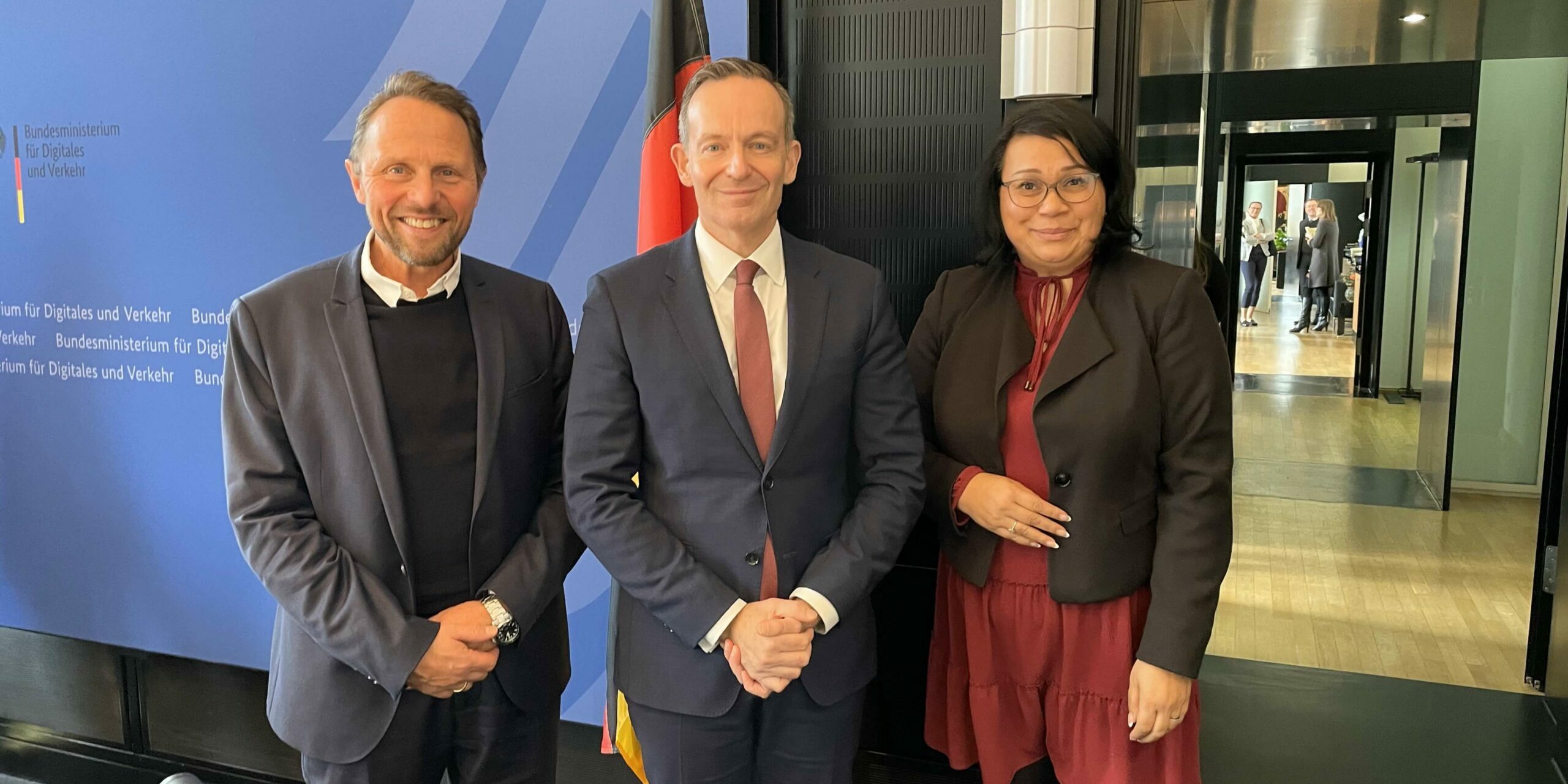 Gespräch mit Verkehrsminister Wissing Uwe Richrath und Milanie Kreutz im Gespräch mit Bundesverkehrsminister Dr. Volker Wissind